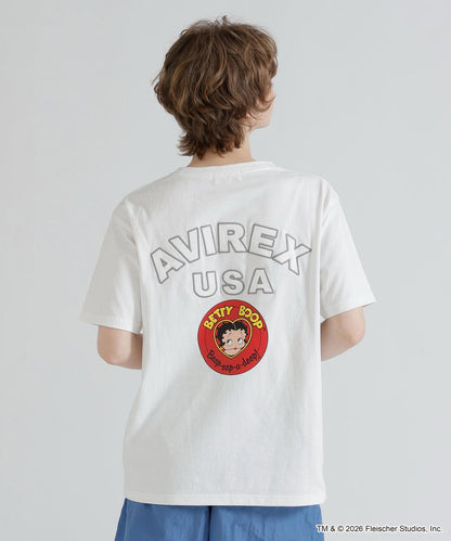 AVIREX × Betty Boop 學院風Logo短袖T恤