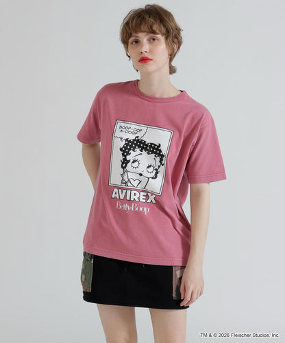 AVIREX × Betty Boop（貝蒂娃娃） 短袖T恤 FADE WASH S/S T-SHIRT