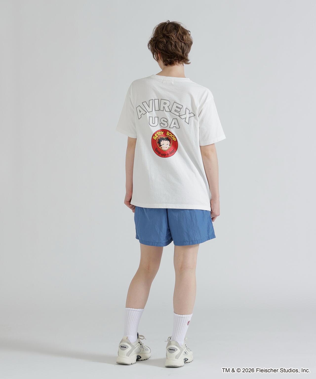 AVIREX × Betty Boop 學院風Logo短袖T恤
