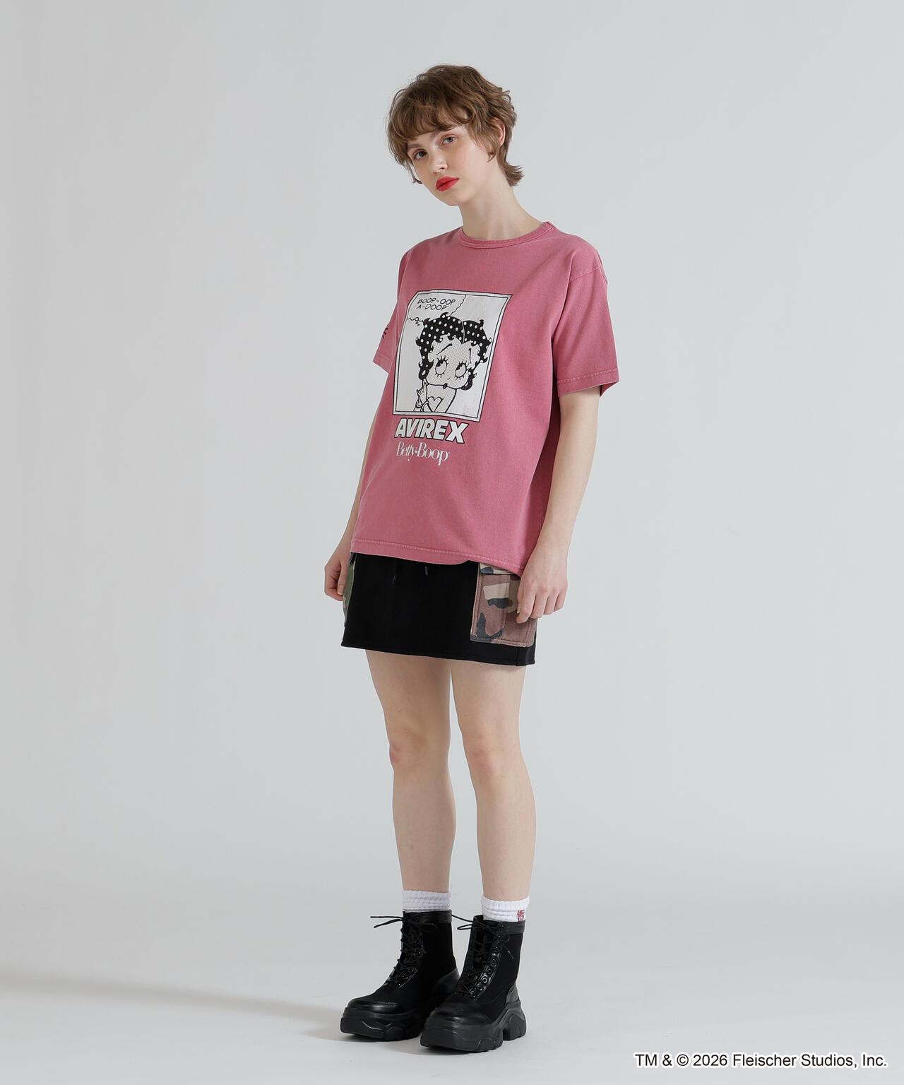 AVIREX × Betty Boop（貝蒂娃娃） 短袖T恤 FADE WASH S/S T-SHIRT