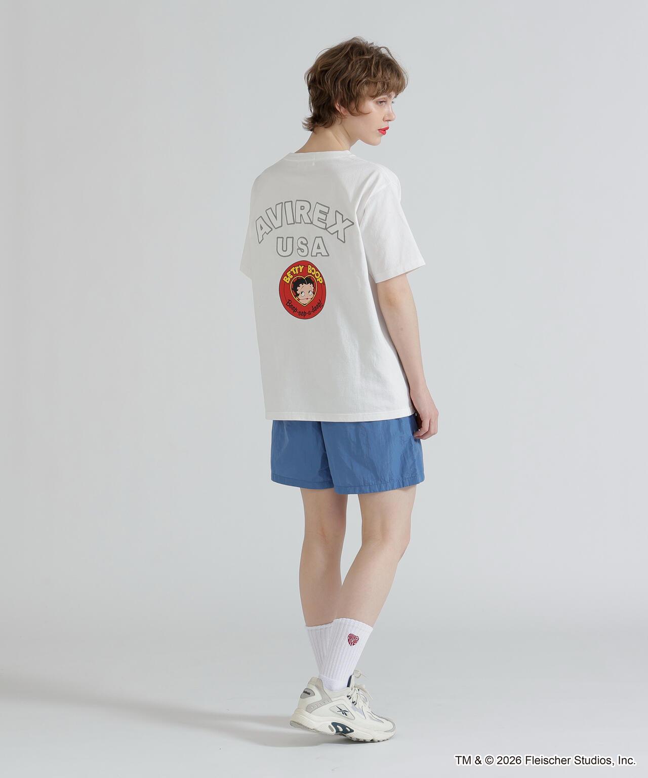 AVIREX × Betty Boop 學院風Logo短袖T恤