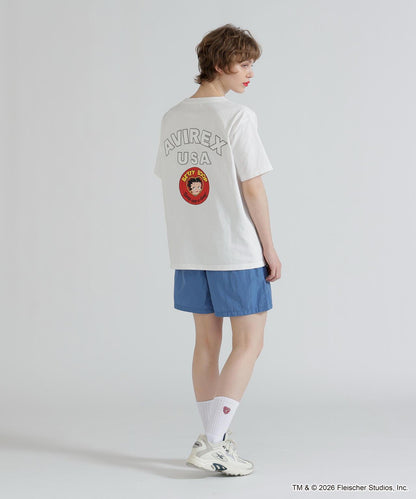 AVIREX × Betty Boop 學院風Logo短袖T恤