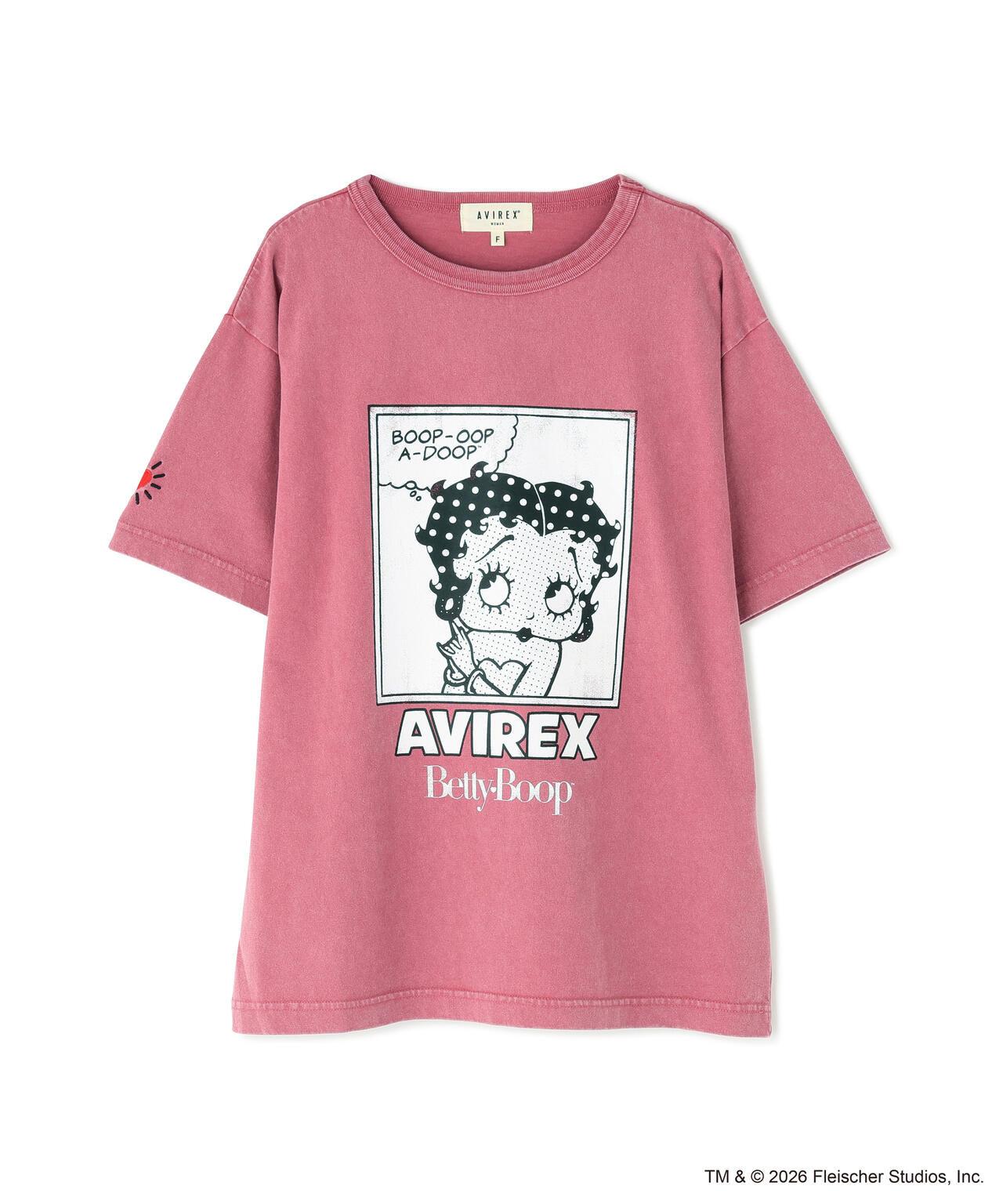 AVIREX × Betty Boop（貝蒂娃娃） 短袖T恤 FADE WASH S/S T-SHIRT