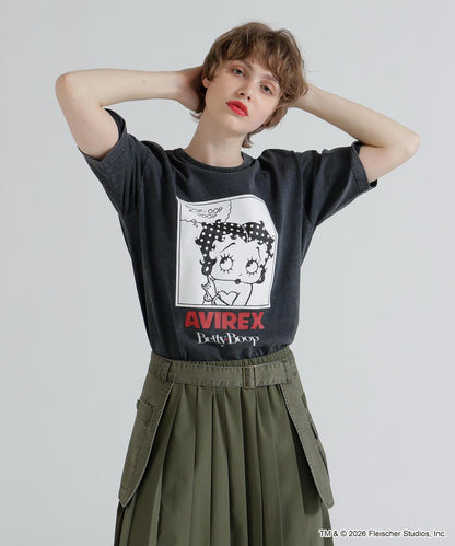 AVIREX × Betty Boop（貝蒂娃娃） 短袖T恤 FADE WASH S/S T-SHIRT
