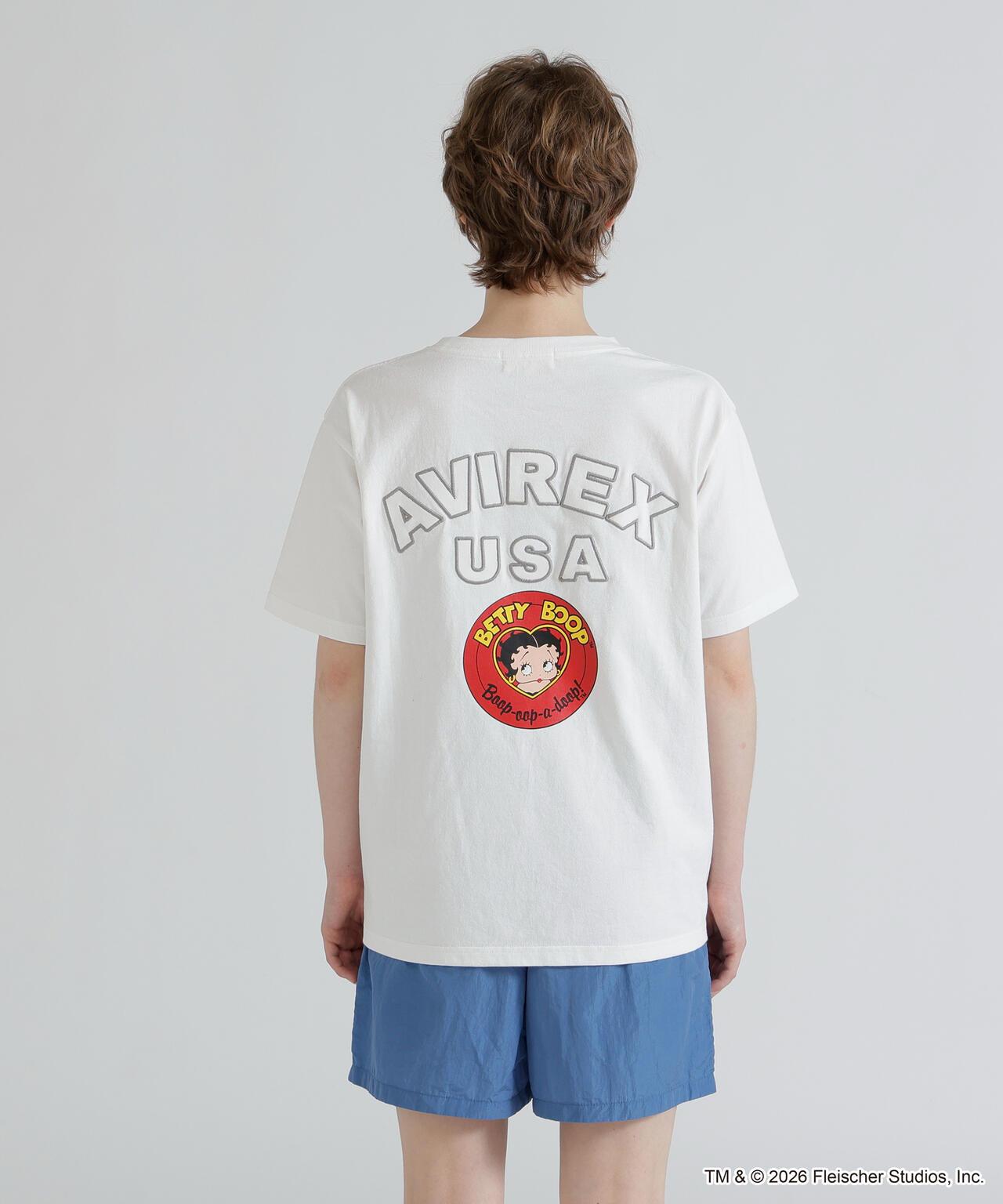 AVIREX × Betty Boop 學院風Logo短袖T恤