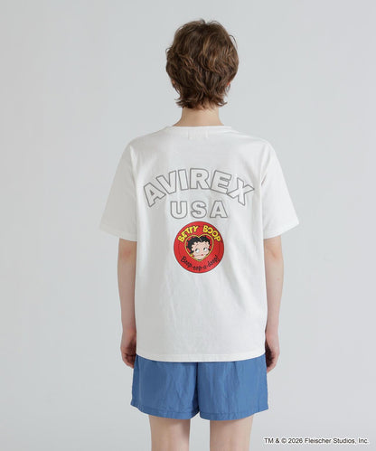 AVIREX × Betty Boop 學院風Logo短袖T恤