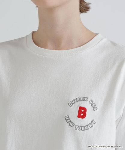 AVIREX × Betty Boop 學院風Logo短袖T恤