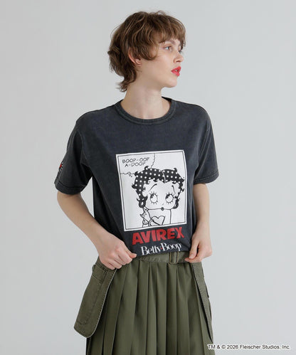 AVIREX × Betty Boop（貝蒂娃娃） 短袖T恤 FADE WASH S/S T-SHIRT