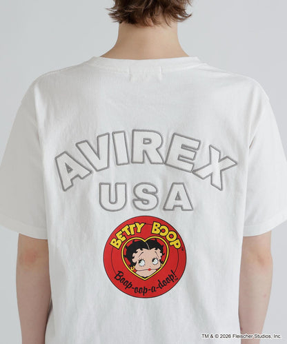 AVIREX × Betty Boop 學院風Logo短袖T恤