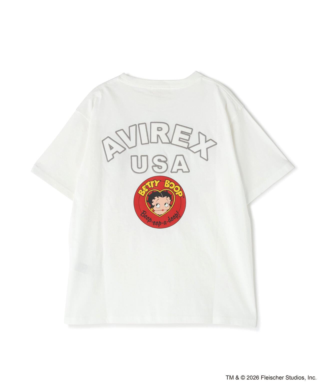 AVIREX × Betty Boop 學院風Logo短袖T恤