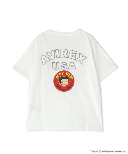 AVIREX × Betty Boop 學院風Logo短袖T恤