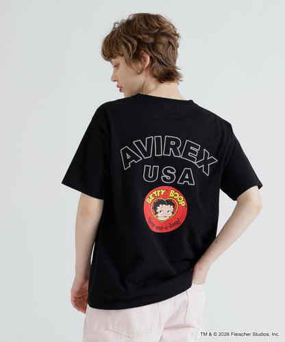 AVIREX × Betty Boop 學院風Logo短袖T恤