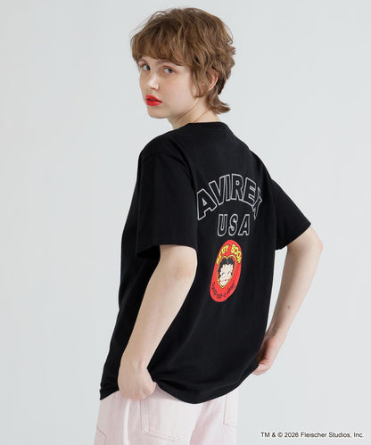 AVIREX × Betty Boop 學院風Logo短袖T恤