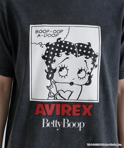 AVIREX × Betty Boop（貝蒂娃娃） 短袖T恤 FADE WASH S/S T-SHIRT