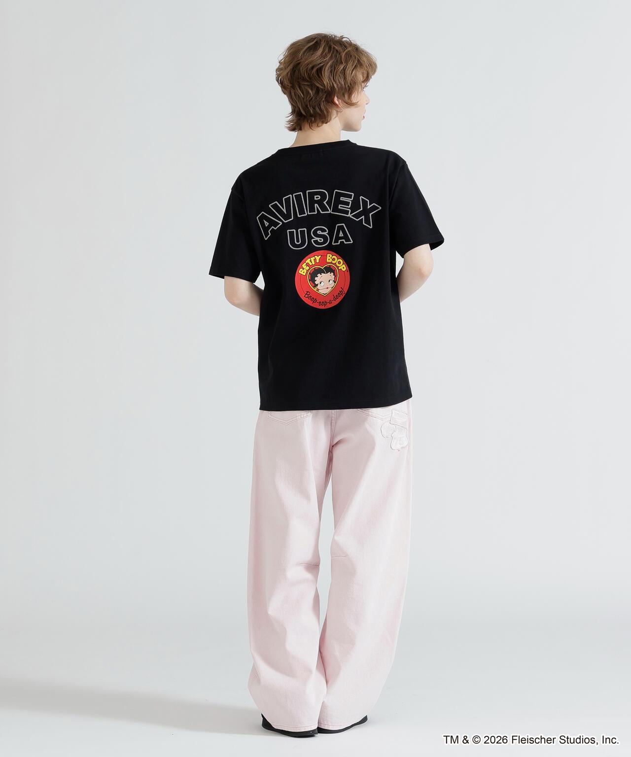 AVIREX × Betty Boop 學院風Logo短袖T恤