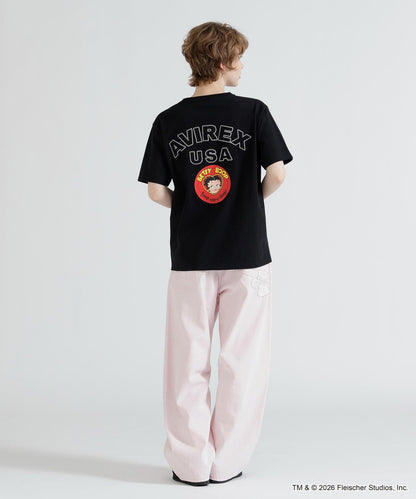 AVIREX × Betty Boop 學院風Logo短袖T恤