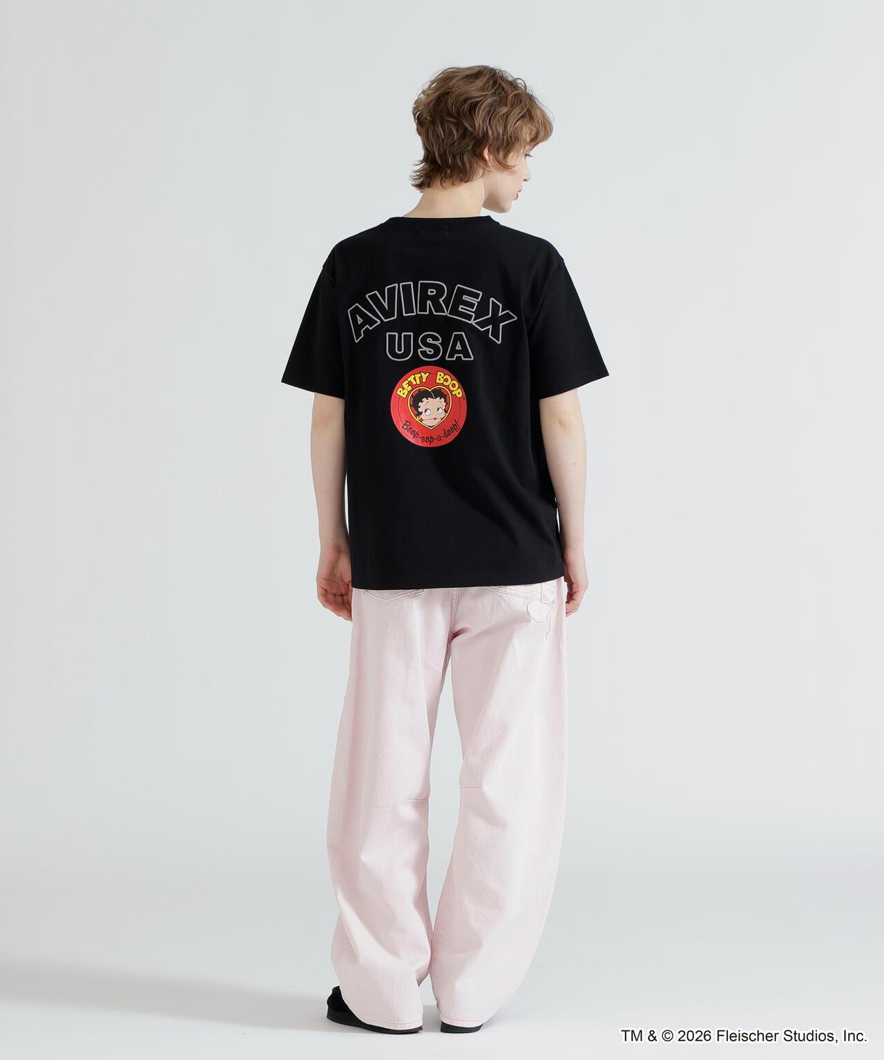 AVIREX × Betty Boop 學院風Logo短袖T恤