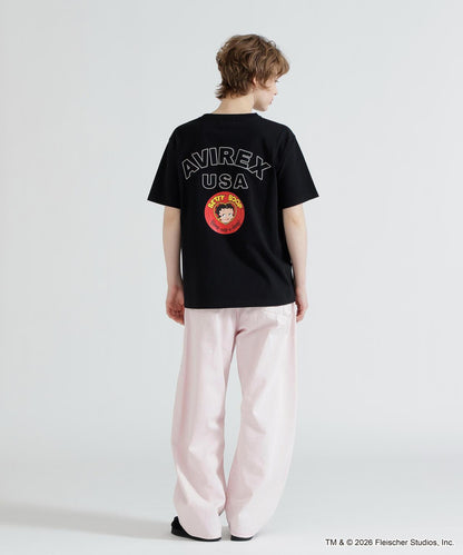 AVIREX × Betty Boop 學院風Logo短袖T恤