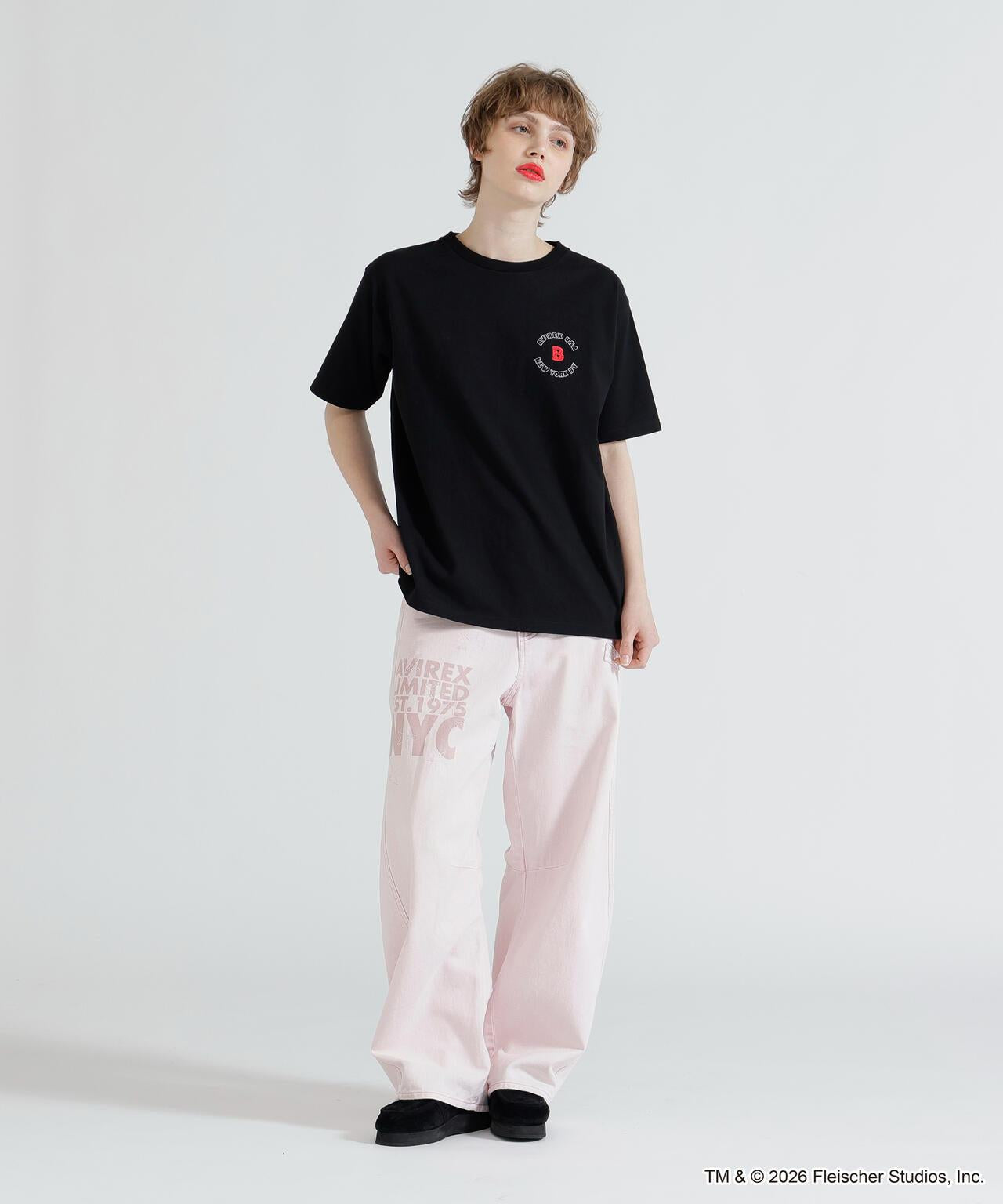 AVIREX × Betty Boop 學院風Logo短袖T恤