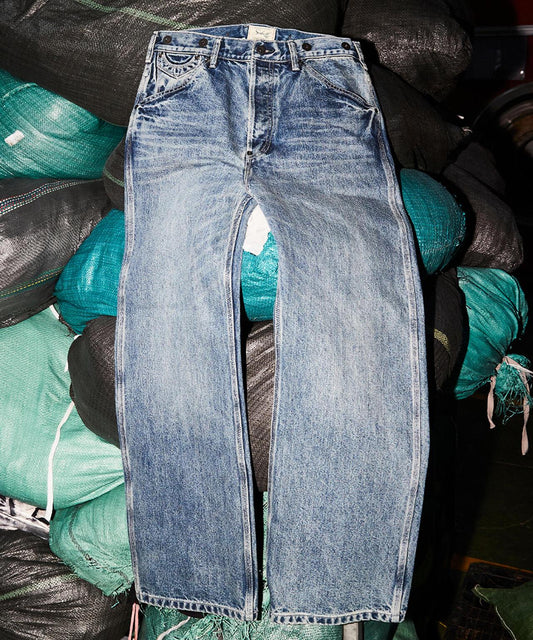 FP WIDE DENIM PANTS USED 防火闊腿做舊牛仔褲