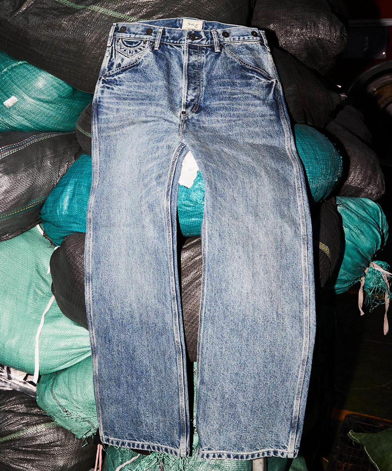 FP WIDE DENIM PANTS USED 防火闊腿做舊牛仔褲
