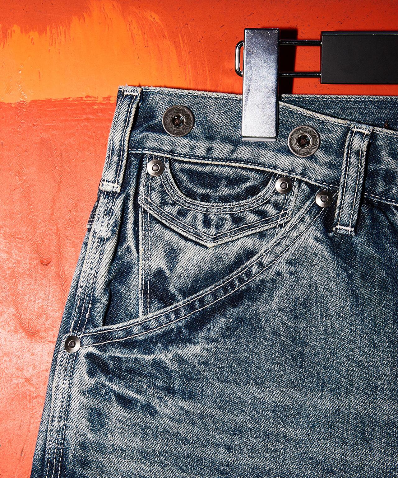 FP WIDE DENIM PANTS USED 防火闊腿做舊牛仔褲