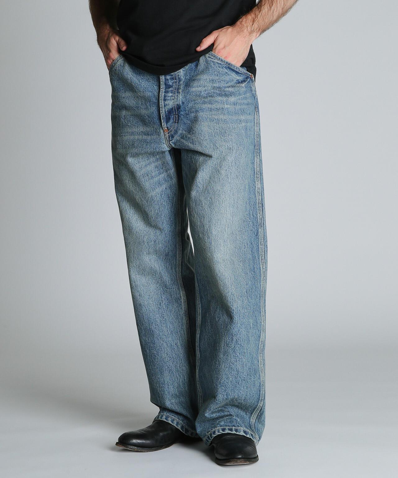 FP WIDE DENIM PANTS USED 防火闊腿做舊牛仔褲