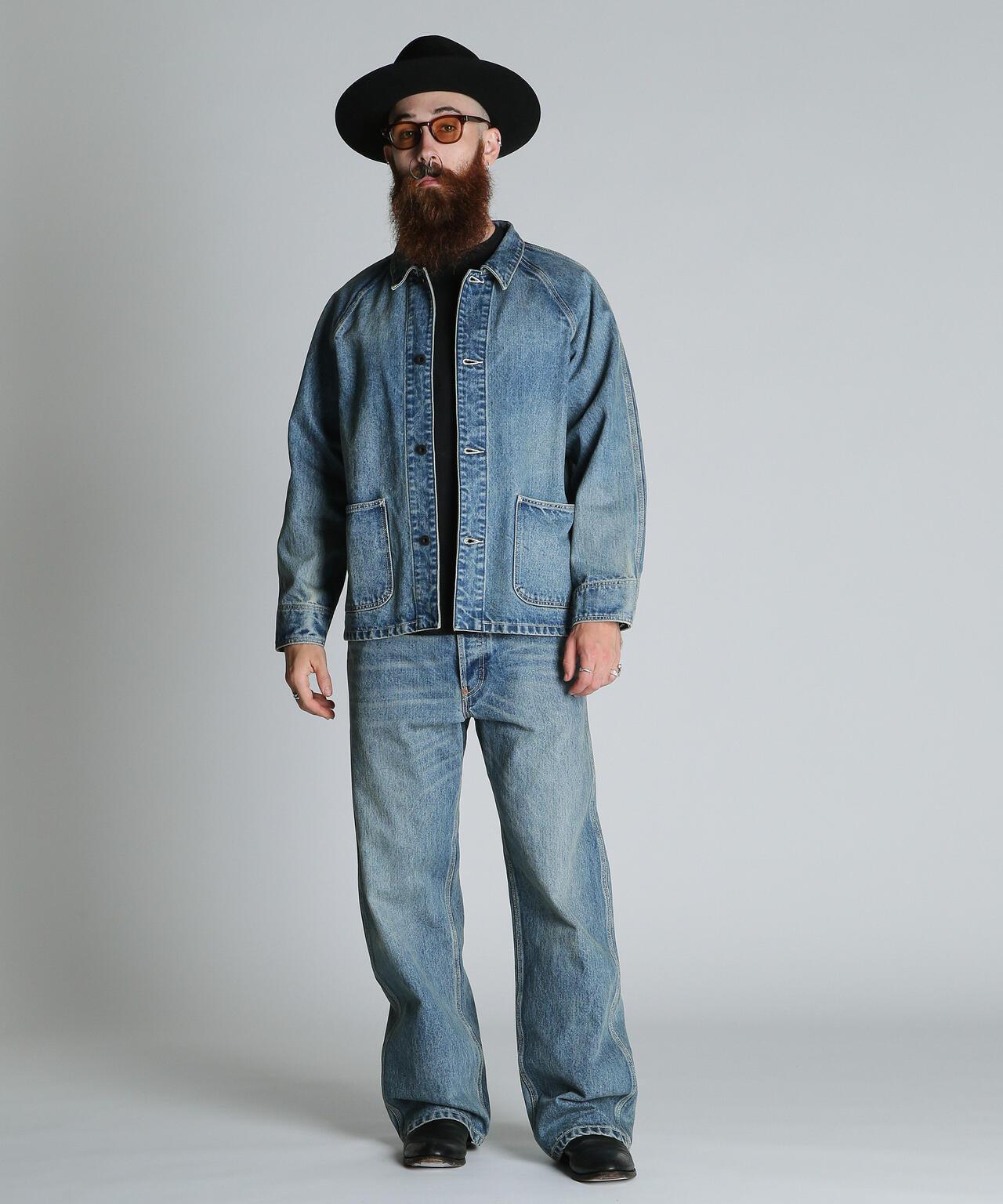 FP WIDE DENIM PANTS USED 防火闊腿做舊牛仔褲