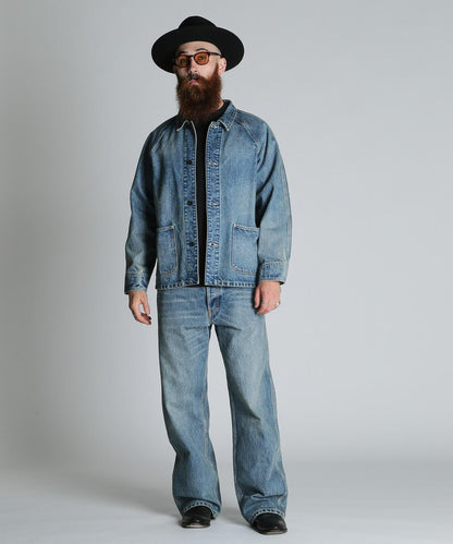 FP WIDE DENIM PANTS USED 防火闊腿做舊牛仔褲