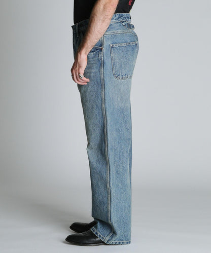 FP WIDE DENIM PANTS USED 防火闊腿做舊牛仔褲
