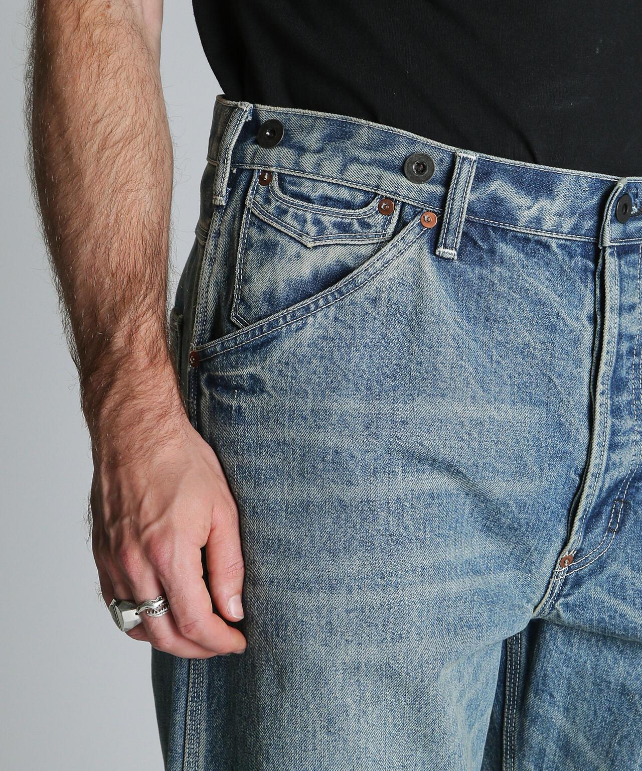 FP WIDE DENIM PANTS USED 防火闊腿做舊牛仔褲