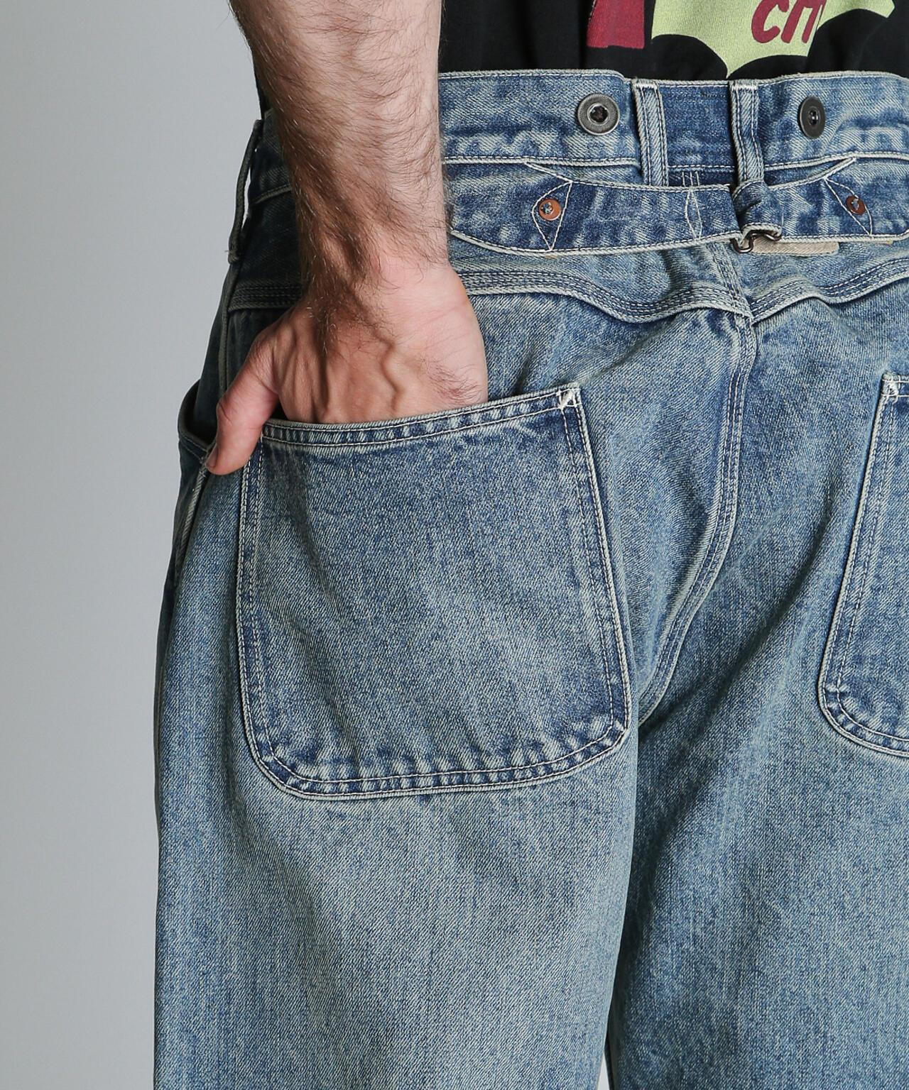 FP WIDE DENIM PANTS USED 防火闊腿做舊牛仔褲