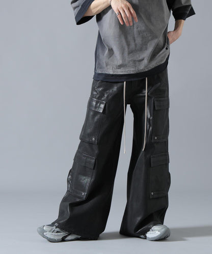 橡膠塗層 喇叭版型 11oz RABBER COATED FLARE CARGO PANTS 工裝褲