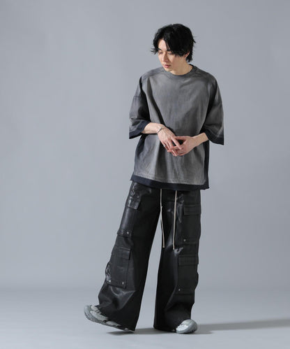 橡膠塗層 喇叭版型 11oz RABBER COATED FLARE CARGO PANTS 工裝褲