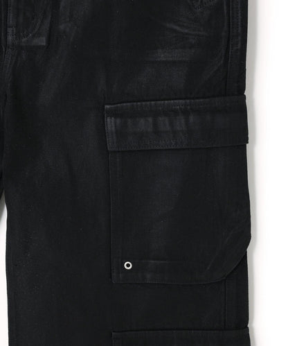 橡膠塗層 喇叭版型 11oz RABBER COATED FLARE CARGO PANTS 工裝褲