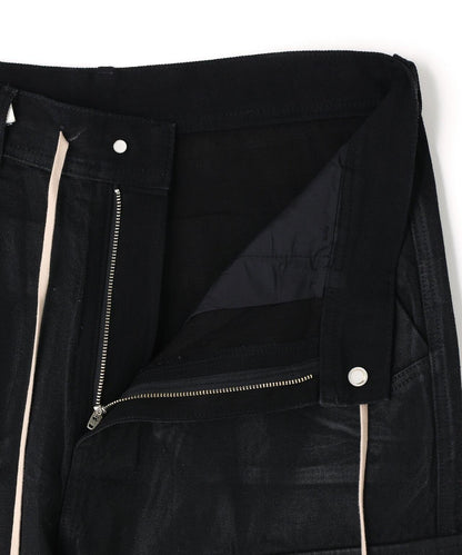 橡膠塗層 喇叭版型 11oz RABBER COATED FLARE CARGO PANTS 工裝褲