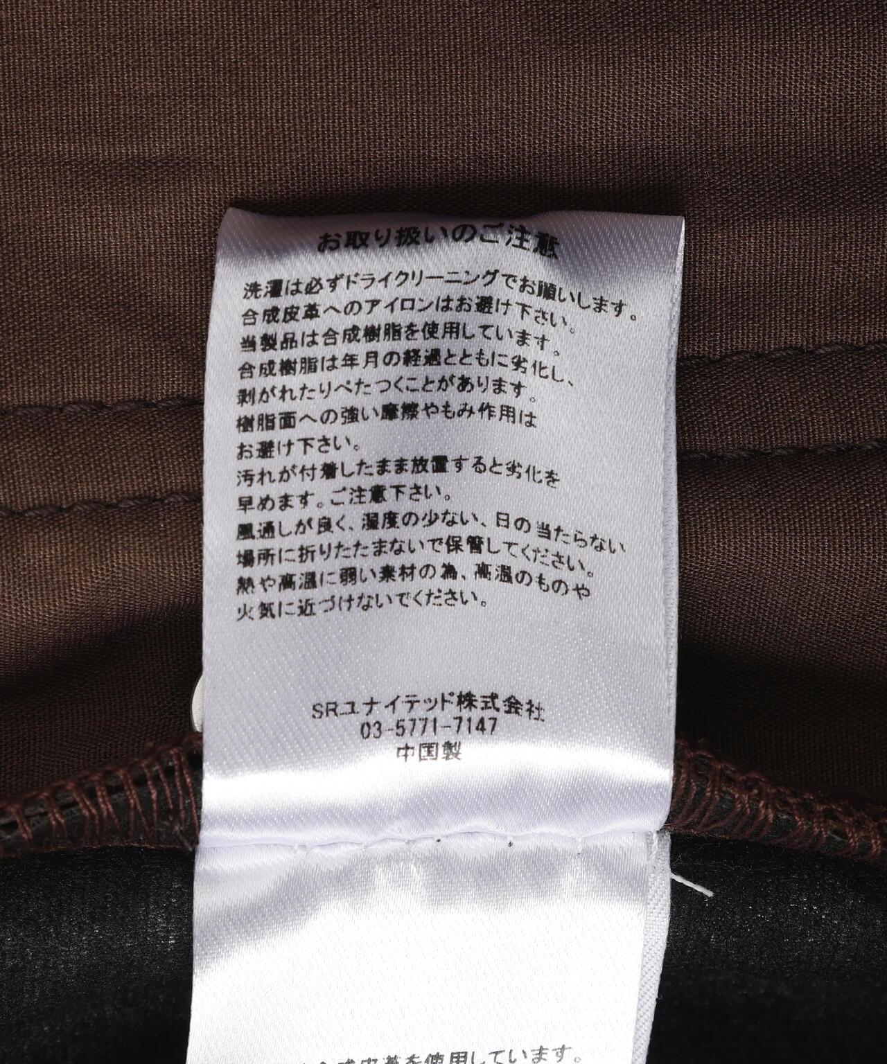 WOVEN FAUX LEATHER SHORTS 短褲