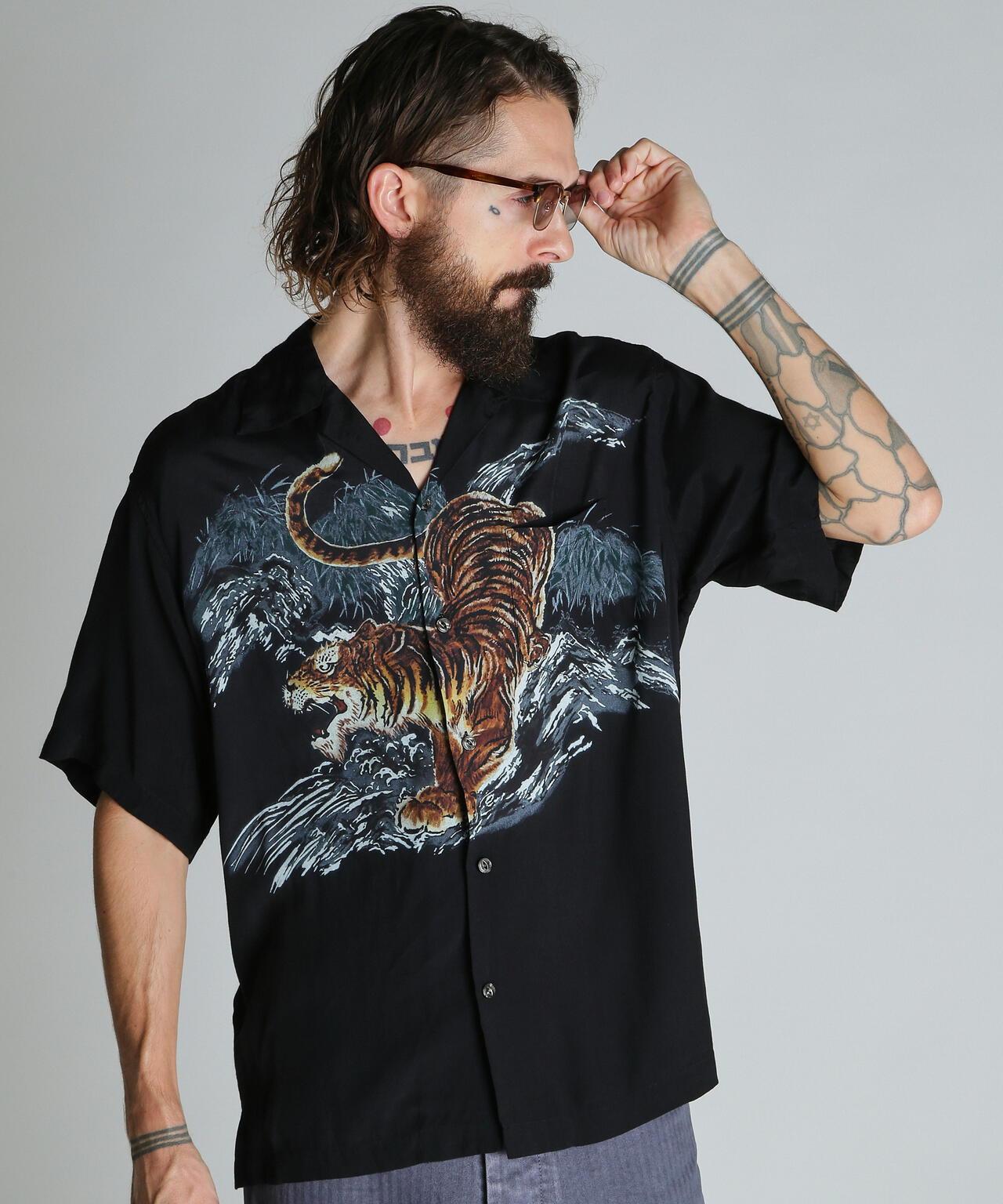 TIGER RAYON SHIRT 老虎圖案 人造絲 襯衫