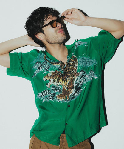 TIGER RAYON SHIRT 老虎圖案 人造絲 襯衫