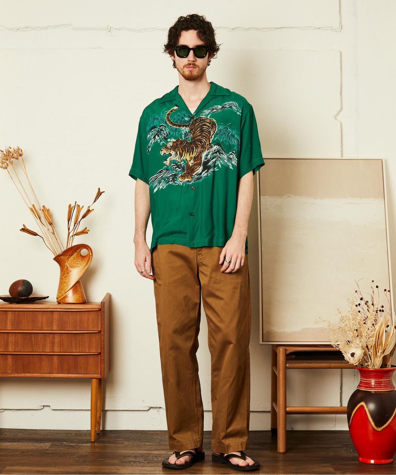 TIGER RAYON SHIRT 老虎圖案 人造絲 襯衫