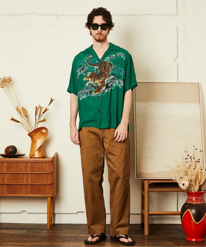 TIGER RAYON SHIRT 老虎圖案 人造絲 襯衫