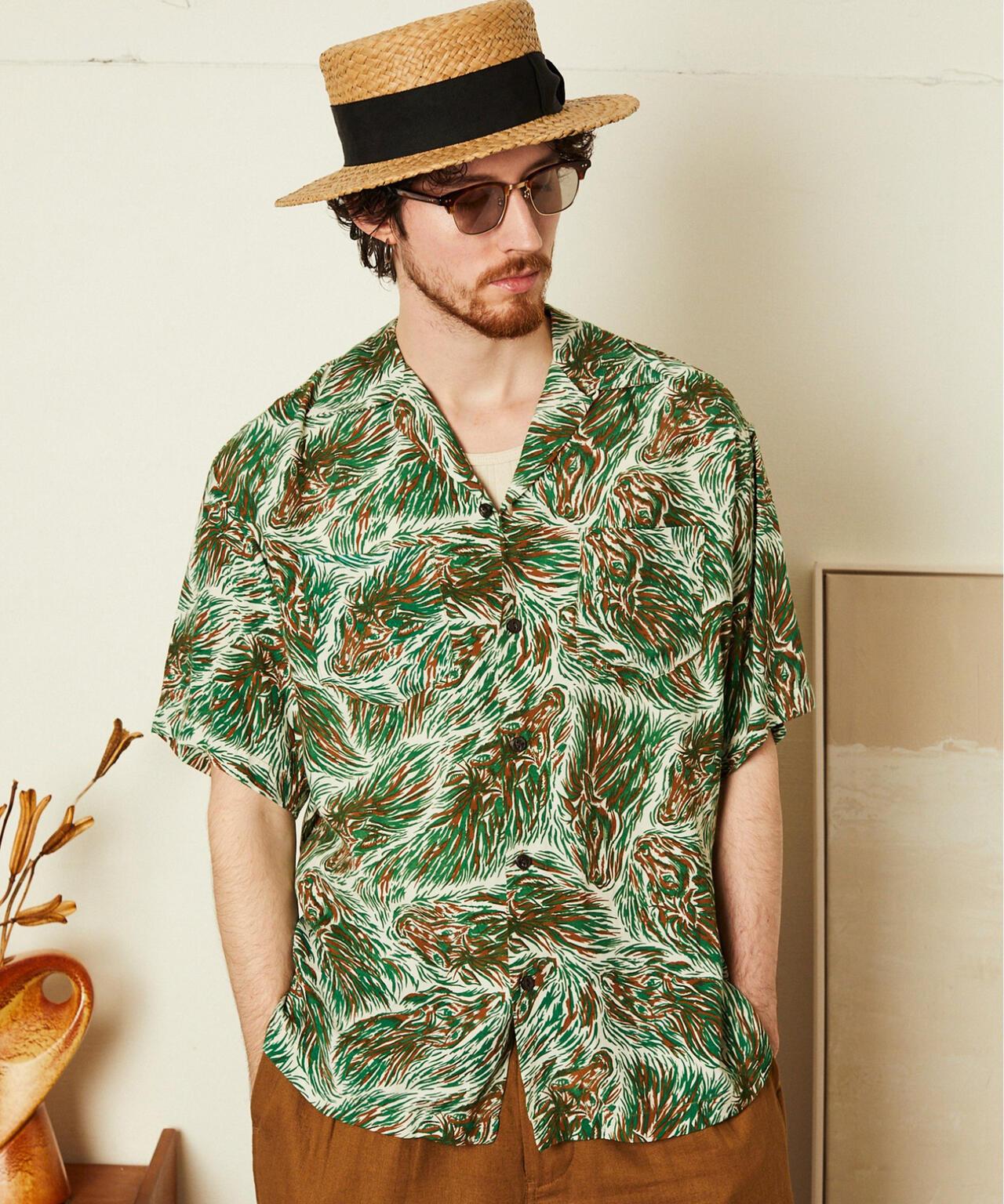 馬圖案 人造纖維 HORSE RAYON SHIRT 襯衫