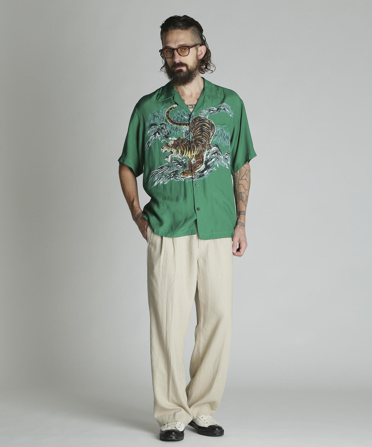TIGER RAYON SHIRT 老虎圖案 人造絲 襯衫