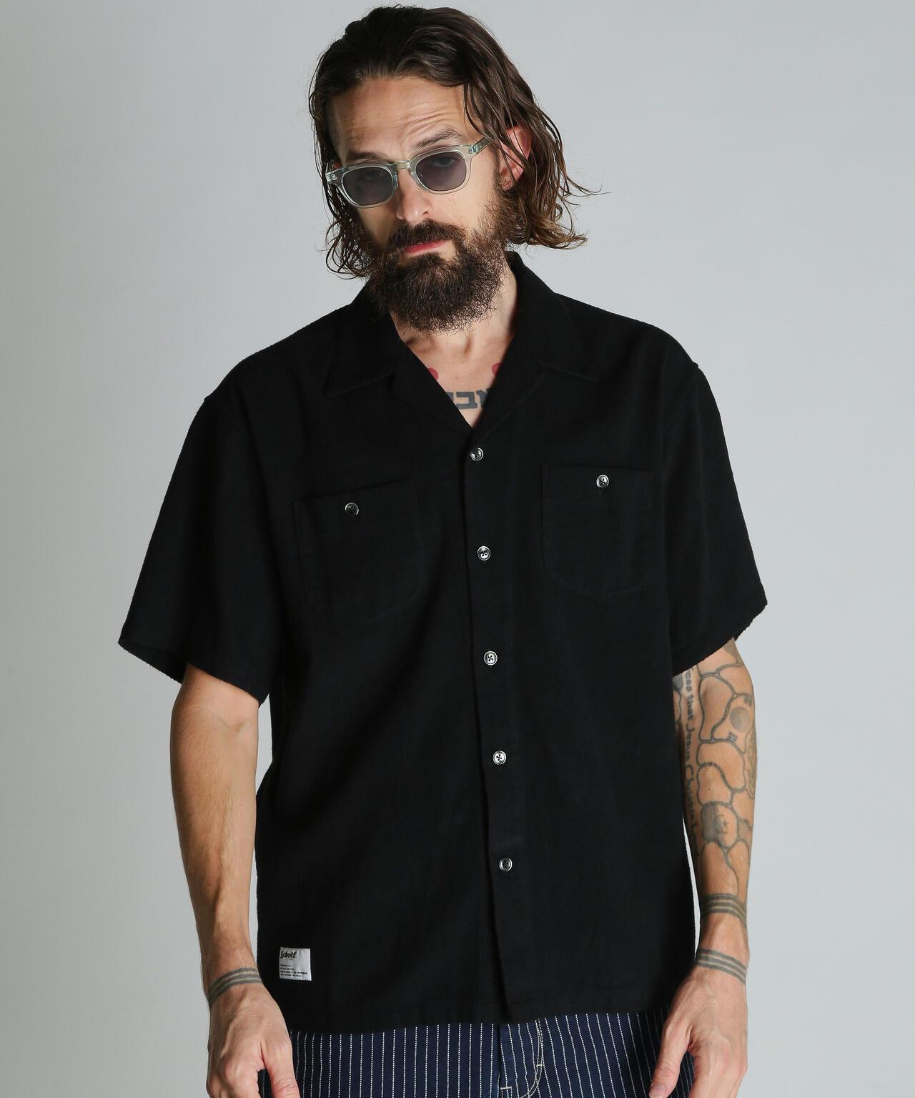 HV PLAIN WORK SHIRT 麻粘膠素色工裝襯衫