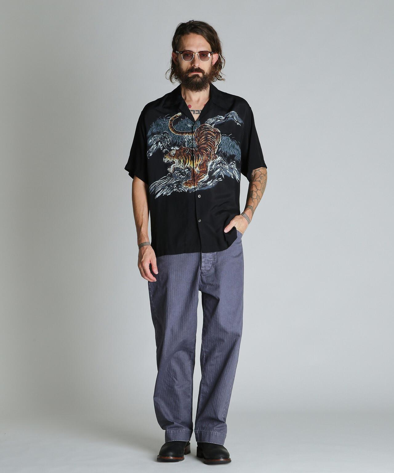 TIGER RAYON SHIRT 老虎圖案 人造絲 襯衫