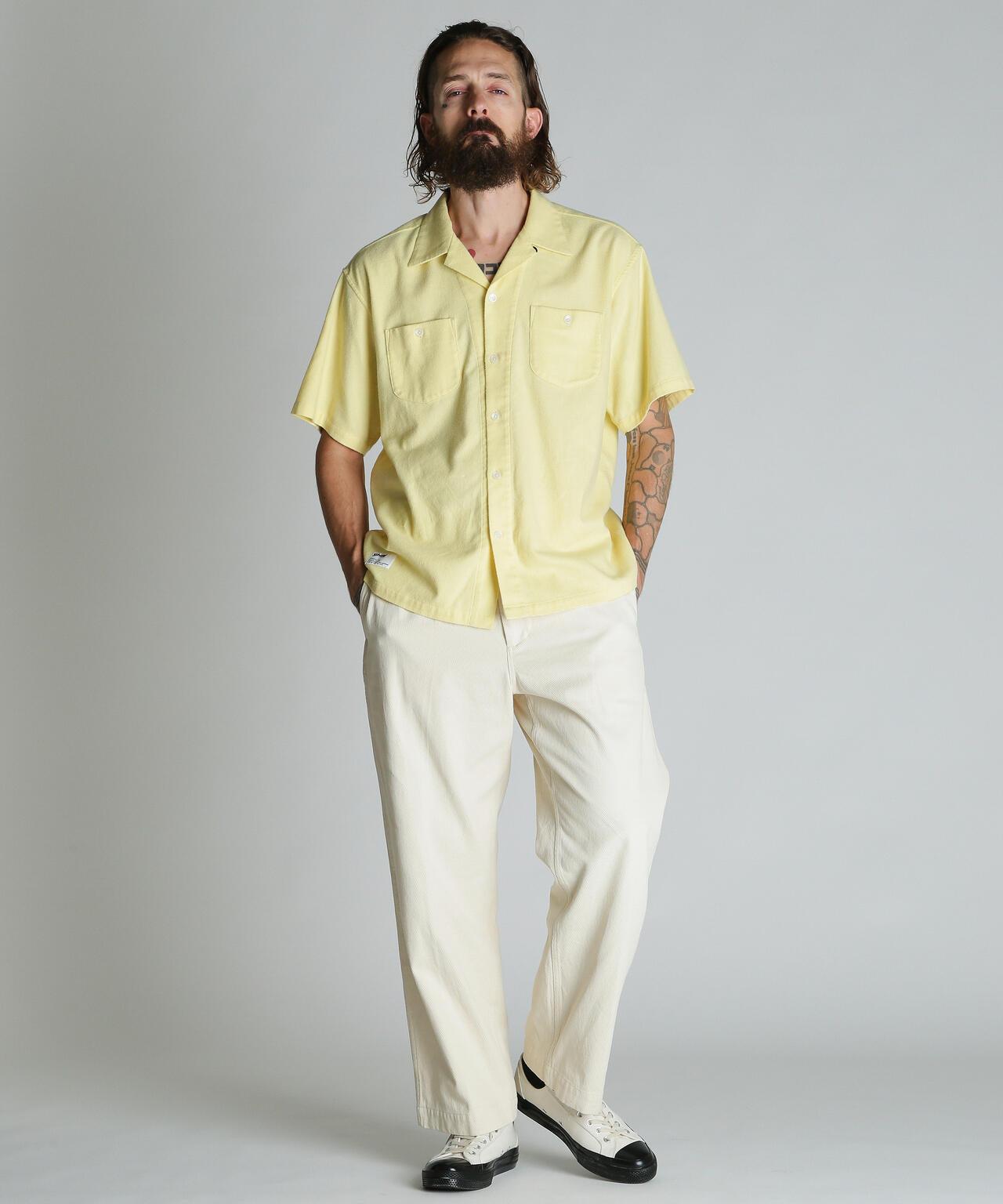 HV PLAIN WORK SHIRT 麻粘膠素色工裝襯衫