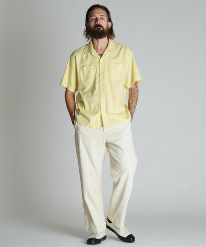 HV PLAIN WORK SHIRT 麻粘膠素色工裝襯衫