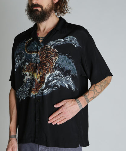 TIGER RAYON SHIRT 老虎圖案 人造絲 襯衫