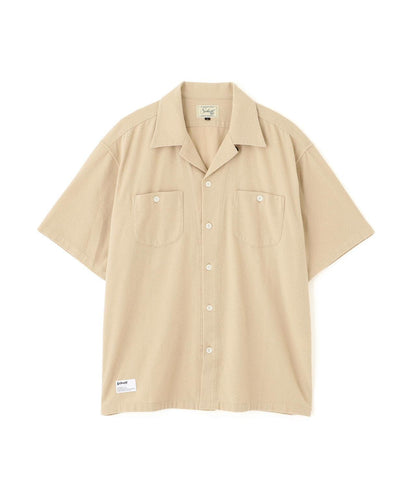 HV PLAIN WORK SHIRT 麻粘膠素色工裝襯衫
