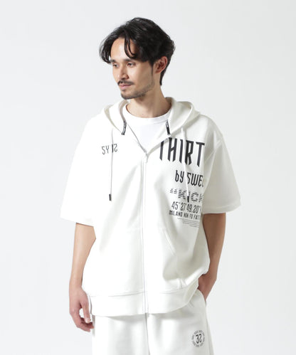 SY32 by SWEET YEARS /エスワイサーティトゥ バイ スィートイヤーズ/ ACTIVE S/S ZIP HOODIE 短袖拉鍊連帽衫